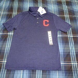 NWT Cleveland Indians Blue Polo Shirt Size Medium NEW